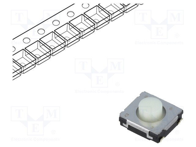 Microswitch TACT; SPST; Pos: 2; 0.02A/15VDC; SMT; none; 1N; 3.1mm