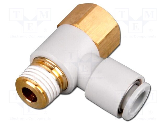 Push-in fitting; threaded,angled 90°; R 1/4"; outside; -1÷10bar