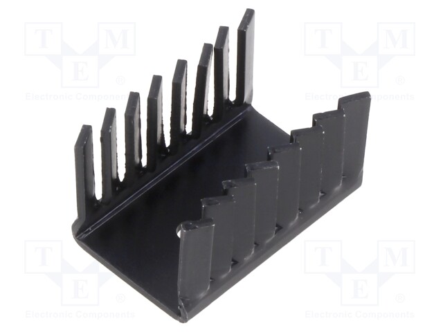 Heatsink: extruded; U; black; L: 38mm; W: 27mm; H: 22mm; 9.9K/W