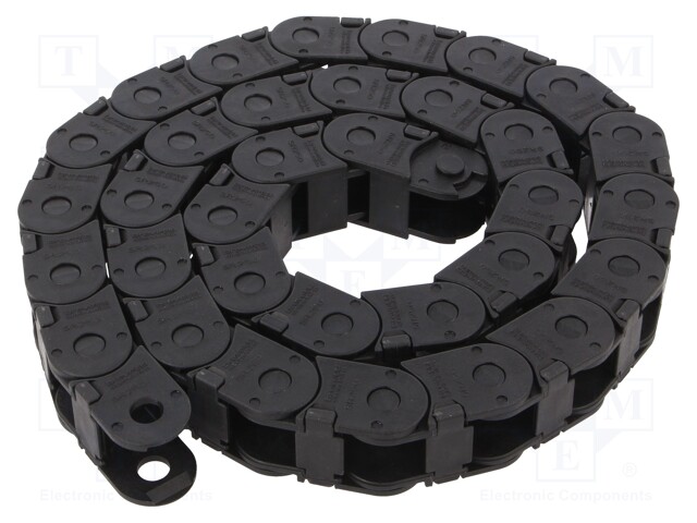 Cable chain; Series: Light; Bend.rad: 38mm; L: 986mm; Colour: black