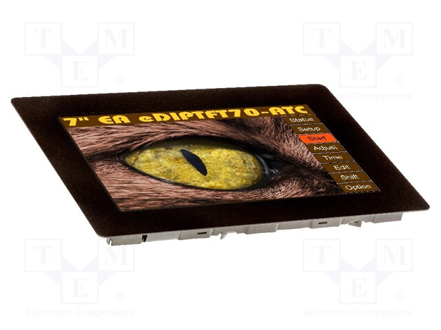 Display: TFT; 7"; 800x480; Illumin: LED; Dim: 170x112mm; Colour: RGB