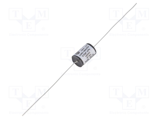 Capacitor: polypropylene; 0.33uF; 400VDC; ±2%; Ø11.2x18mm; 0.001