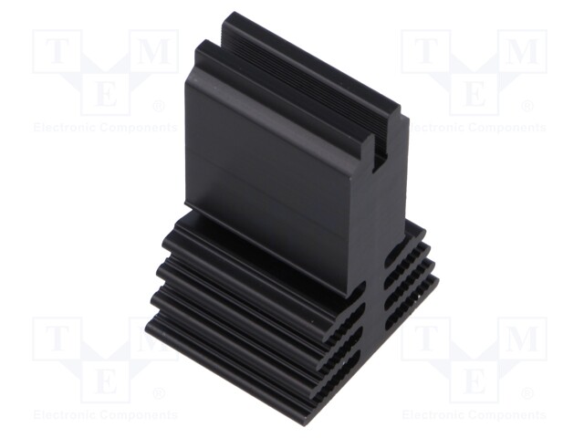 Heatsink: extruded; grilled; black; L: 25mm; W: 29.4mm; H: 45mm