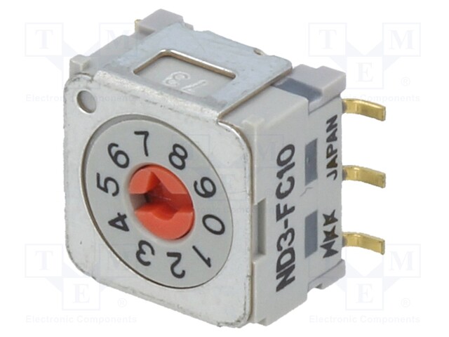 Encoding switch; DEC/BCD; Pos: 10; Rcont max: 30mΩ; Man.series: ND3