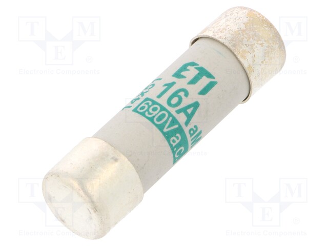 Fuse: fuse; aM; 16A; 690VAC; cylindrical,industrial; 14x51mm