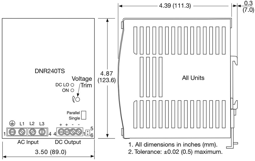 Power supply: switched-mode; 240W; 24VDC; 22.5÷28.5VDC; 20A; 1.1kg