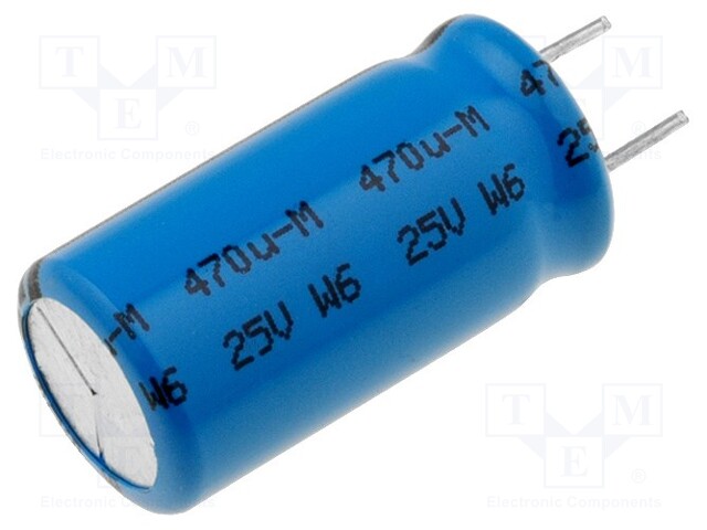 Capacitor: electrolytic; low impedance; THT; 470uF; 25VDC; ±20%