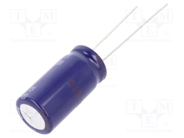 Capacitor: electrolytic; THT; 1000uF; 50VDC; Ø12.5x25mm; Pitch: 5mm