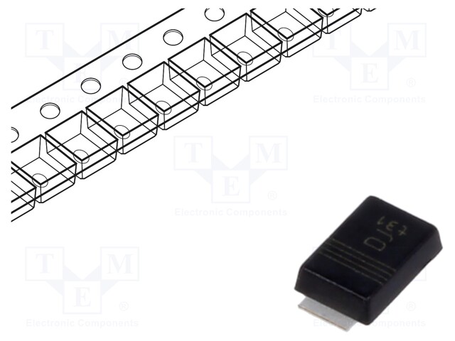 Schottky Rectifier, 100 V, 3 A, Single, SOD-128, 2 Pins, 770 mV