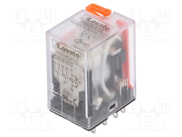 Relay: electromagnetic; DPDT; Ucoil: 110VAC; 7A/250VAC; 7A/30VDC