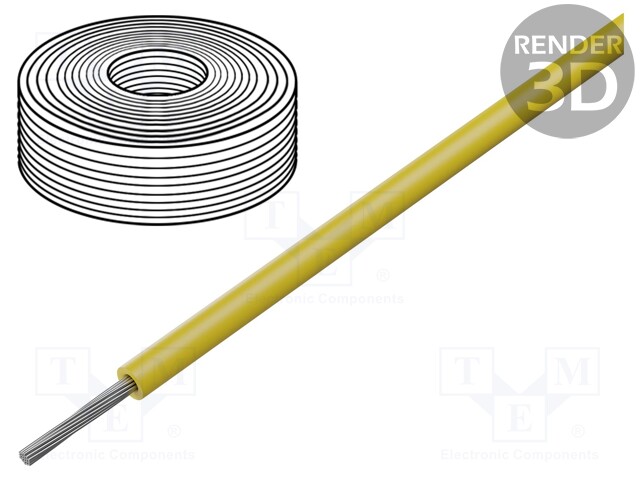 Wire; SiF; stranded; Cu; 0.25mm2; silicone; yellow; -60÷180°C; 500V