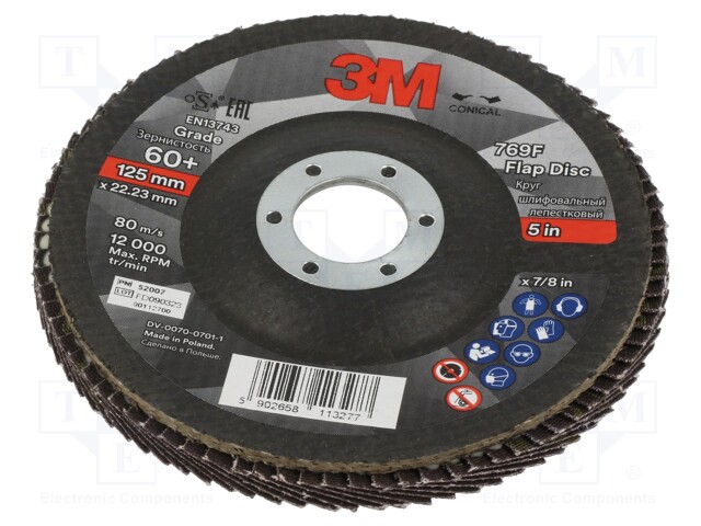 Flap grinding wheels; Ø: 125mm; Øhole: 22mm; Granularity: 60