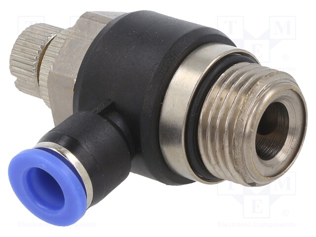 Throttle-check valve; -0.95÷15bar; nickel plated brass,PBT