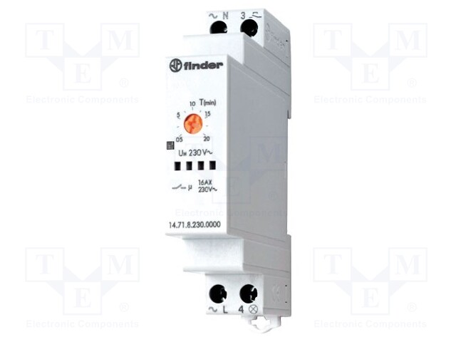 Staircase timer; IP20; 230VAC; SPST-NO; DIN; 16A; -10÷60°C