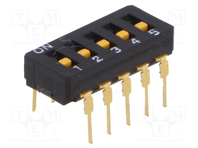 Switch: DIP-SWITCH; Poles number: 5; ON-OFF; 0.03A/30VDC; Pos: 2