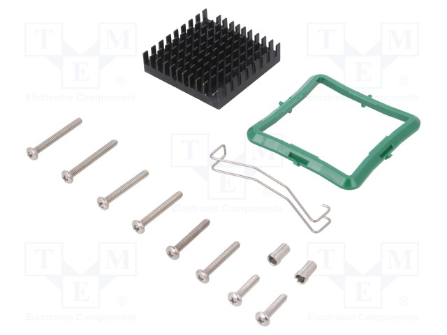 Heatsink: extruded; grilled; black; L: 40mm; W: 40mm; H: 9.5mm