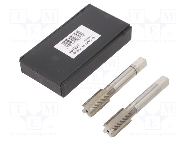 Tap; HSS-G; M12; 0.75; Pcs: 2; Conform to: DIN 2181