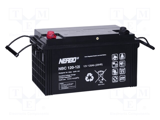 Re-battery: acid-lead; 12V; 120Ah; AGM; maintenance-free