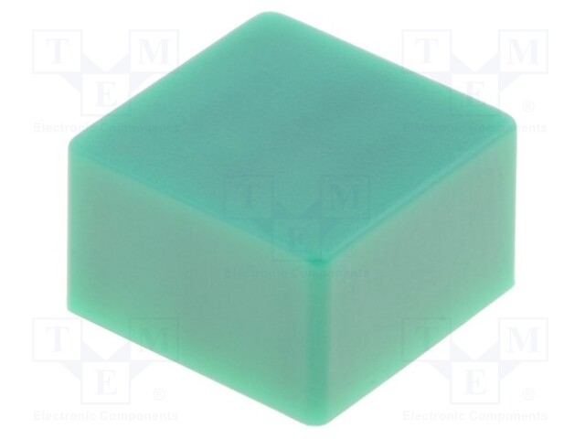 Button; square; Application: B3F-4,B3F-5,B3W; 9x9mm; Colour: green