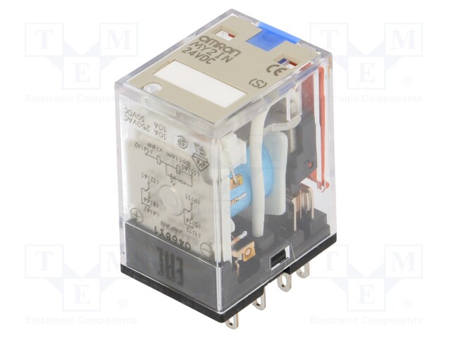 Relay: electromagnetic; DPDT; 24VDC; 5A; industrial; Series: MY2