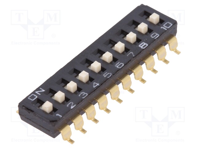 Switch: DIP-SWITCH; Poles number: 10; ON-OFF; 0.025A/24VDC; Pos: 2