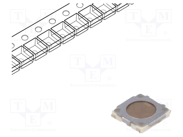 Microswitch TACT; SPST; Pos: 2; 0.02A/15VDC; SMT; none; 1.6N; 0.8mm