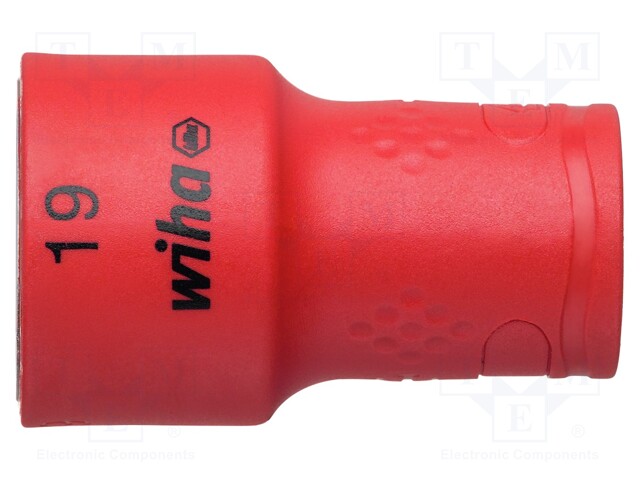 Key; hex socket,socket spanner; HEX 19mm; 3/8"; 47mm; insulated