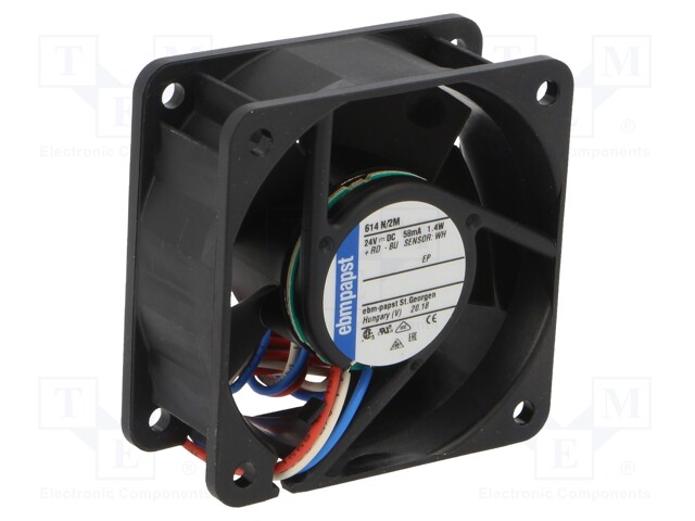 Fan: DC; axial; 60x60x25mm; 35m3/h; 28dBA; ball bearing; 4100rpm