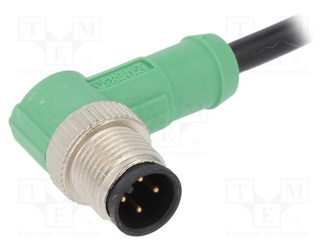 Connection lead; M12; PIN: 4; angled; 1.5m; plug; 250VAC; 4A; 250VDC