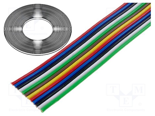 Wire: ribbon; stranded; Cu; 12x1mm2; unshielded; PVC; 500V; 25m