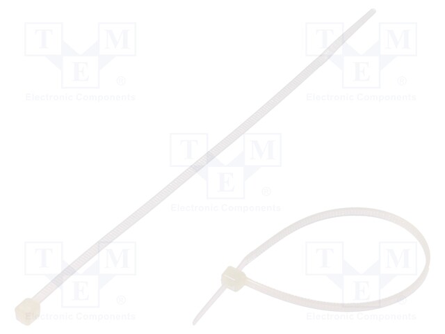 Cable tie; L: 142mm; W: 2.5mm; polyamide; 80N; natural; Ømax: 35mm