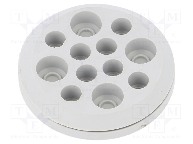 Multigate grommet; light grey; Holes no: 12; -40÷100°C; IP54