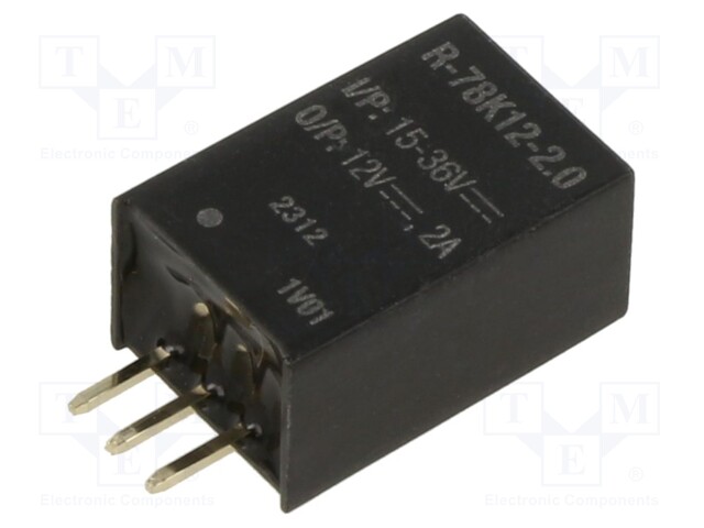 Converter: DC/DC; Uin: 14÷36V; Uout: 12VDC; Iout: 2A; SIP3; 1.7g; THT