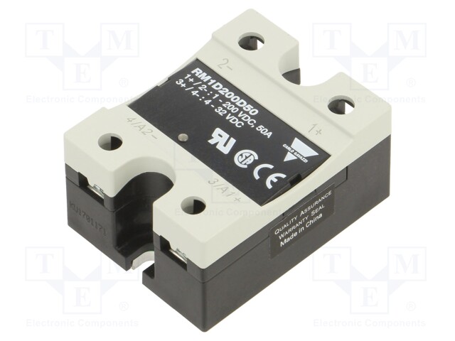 Relay: solid state; Ucntrl: 4.5÷32VDC; 50A; 1÷200VDC; Series: RM1D
