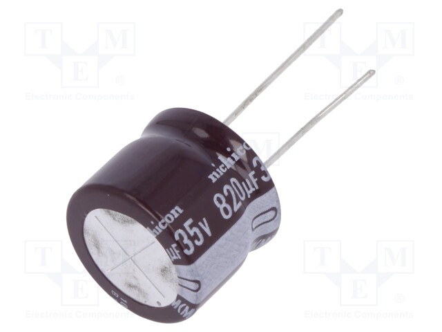 Capacitor: electrolytic; low impedance; THT; 820uF; 35VDC; ±20%