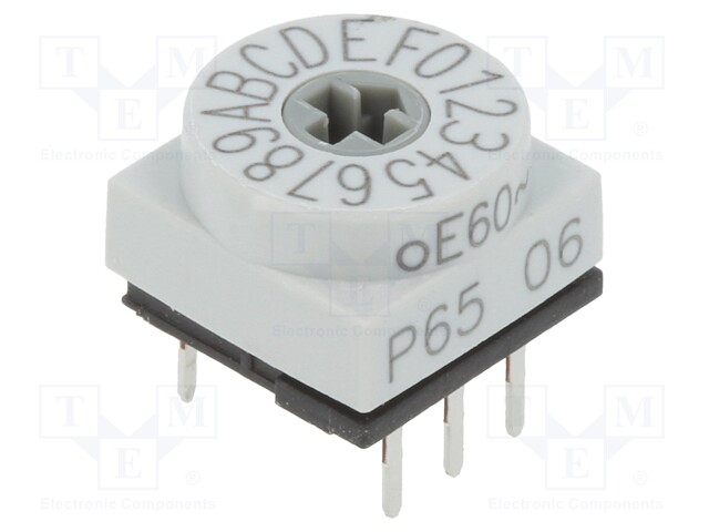 Switch: rotary; Pos: 16; 1uA/20mVDC; -60÷125°C; Mounting: THT