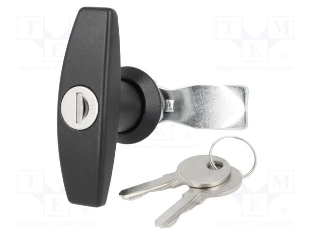 Lock; zinc and aluminium alloy; 18mm; black finish