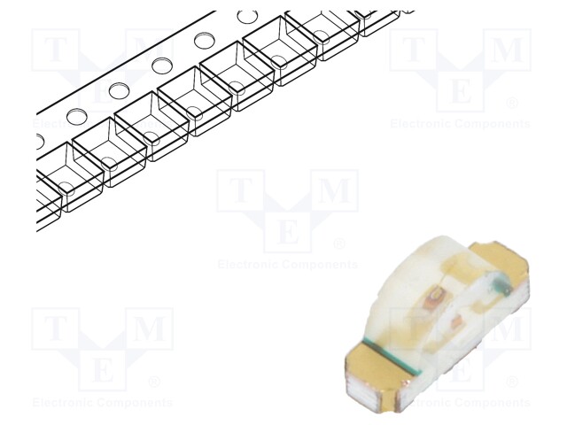 LED; SMD; 1206; red; 2.8÷10mcd; 3.2x1.5x1mm; 130°; 2.1÷2.6V; 20mA