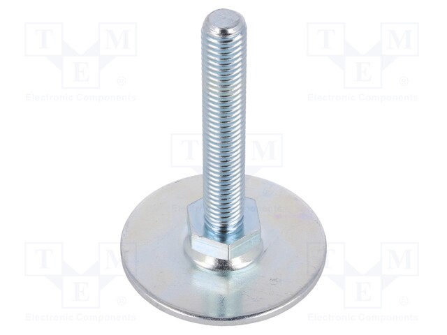 Foot of pin; Base dia: 50mm; M10; steel; Plunger length: 60mm