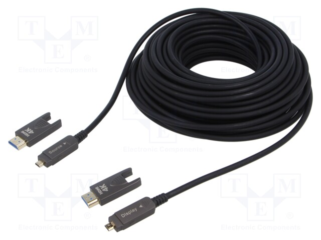 Cable; HDMI 2.0; HDMI plug,micro HDMI plug,both sides; PA; 30m