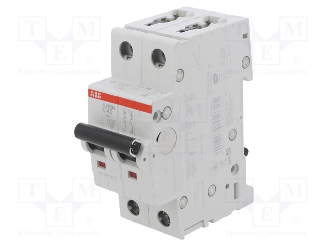 Circuit breaker; 400VAC; Inom: 40A; Poles: 2; DIN; Charact: C; 10kA