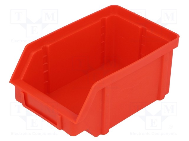 Container: workshop; red; polypropylene; H: 56mm; W: 77mm; D: 119mm
