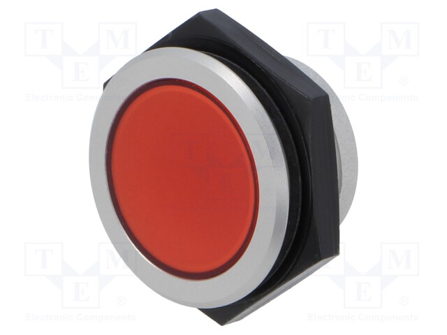 Indicator: LED; flat; red; 24VDC; 24VAC; Ø30mm; IP67; ØLED: 34mm