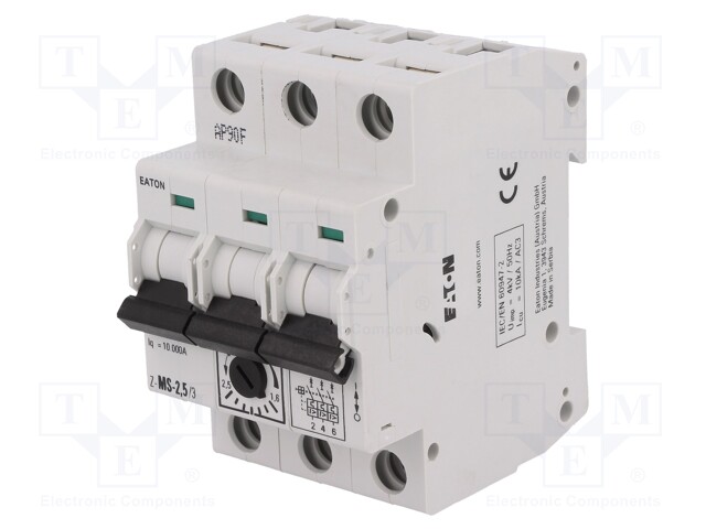 Motor breaker; 0.75kW; 220÷440VAC; DIN; 1.6÷2.5A; IP20; -25÷50°C