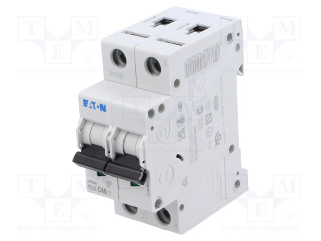 Circuit breaker; 230/400VAC; Inom: 40A; Poles: 2; DIN; Charact: C