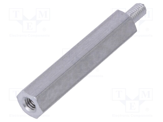 Screwed spacer sleeve; Int.thread: M3; 30mm; Ext.thread: M3