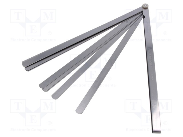 Metric feeler gauge; L: 250mm; Width: 10mm; 19pcs.