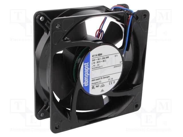 Fan: DC; axial; 119x119x38mm; 355m3/h; 67dBA; ball bearing; 6800rpm