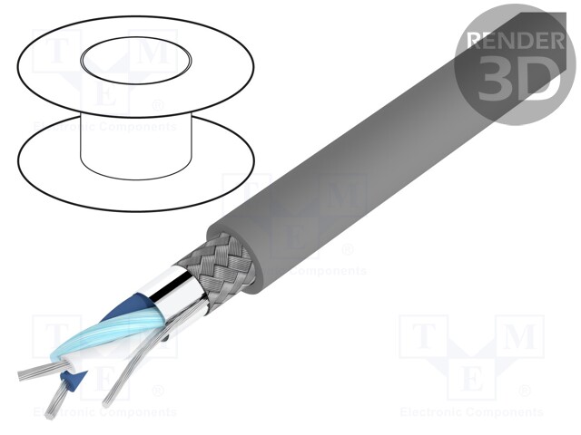 Wire; CSA CM FT1,UL AWM 2919,UL CM,VW-1; 1x2x24AWG; PVC; 300V