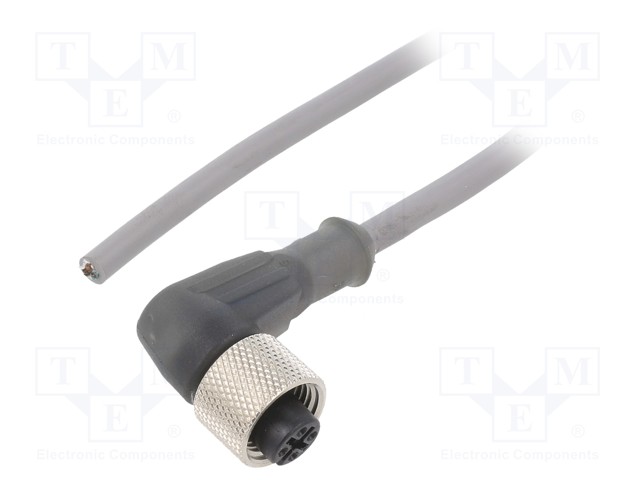 Connection lead; M12; PIN: 3; angled; 10m; plug; 250VAC; 3.1A; IP67